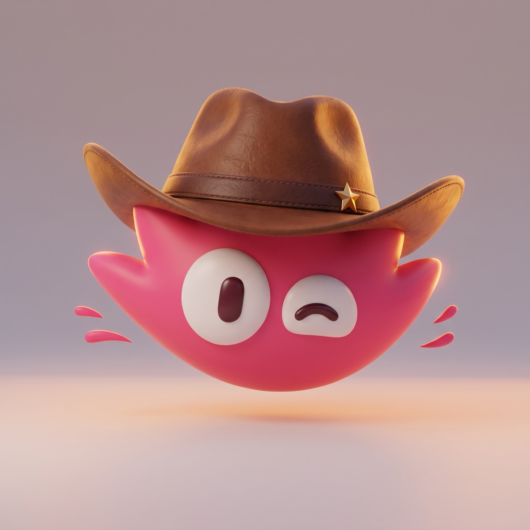 Yukkai 3D mascot with cowboy hat, generated by Yukkai