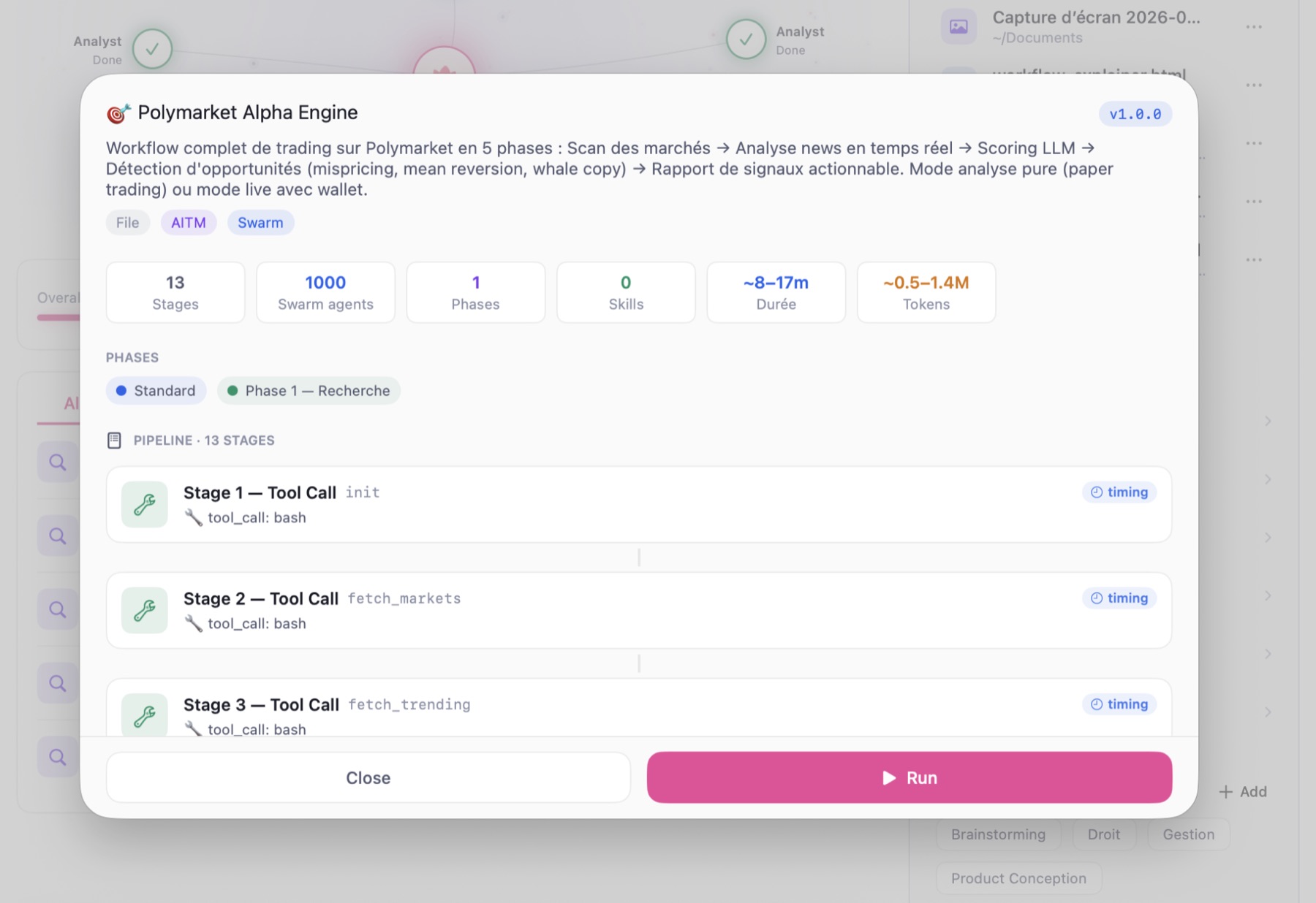 Workflow editor running a 1,000-step automated pipeline